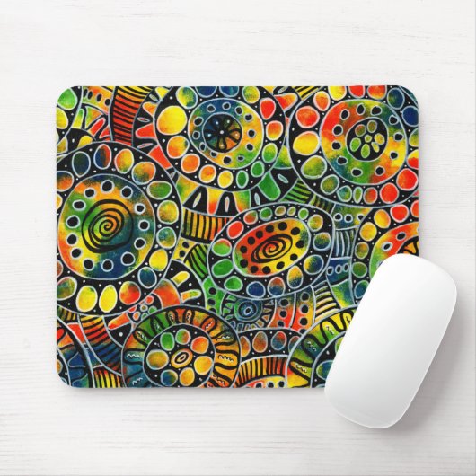 Lebhafte farbenfrohe Kreise und Ovalen Original Ab Mousepad (Mit Mouse)