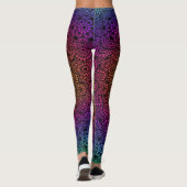 Lebhafte farbenfrohe Kunst Leggings (Rückseite)