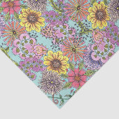 Lebhafte farbenfrohe Kunstdoodle Spring Florals Seidenpapier (Ausschnitt)