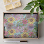 Lebhafte farbenfrohe Kunstdoodle Spring Florals Seidenpapier (Geschenk)
