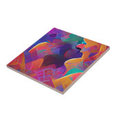 Lebhafte, farbenfrohe, lila-gelbe Fuchsie Fliese (Seite)