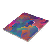 Lebhafte, farbenfrohe, lila-gelbe Fuchsie Fliese (Seite)