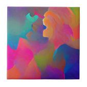 Lebhafte, farbenfrohe, lila-gelbe Fuchsie Fliese (Vorderseite)