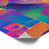 Lebhafte, farbenfrohe, lila-gelbe Fuchsie Poster (Ecke)