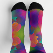 Lebhafte, farbenfrohe, lila-gelbe Fuchsie Socken (Oben)