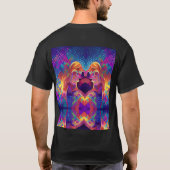 Lebhafte, farbenfrohe, lila-gelbe Fuchsie T-Shirt (Rückseite)