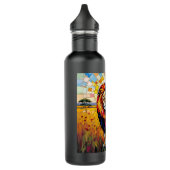 Lebhafte farbenfrohe Lion Mosaik Edelstahlflasche (Links)