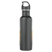 Lebhafte farbenfrohe Lion Mosaik Edelstahlflasche (Rückseite)