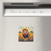 Lebhafte farbenfrohe Lion Mosaik Magnet (In Situ (Geschirrspüler))