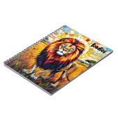 Lebhafte farbenfrohe Lion Mosaik Personalisiert Notizblock (Linke Seite)