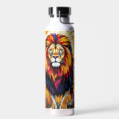 Lebhafte farbenfrohe Lion Mosaik Trinkflasche (Links)