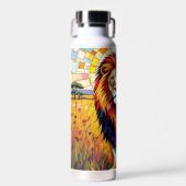 Lebhafte farbenfrohe Lion Mosaik Trinkflasche (Vorne)