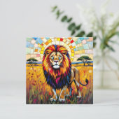 Lebhafte farbenfrohe Löwenmosaikleere (Stehend Vorderseite)