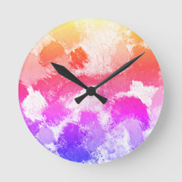 Lebhafte farbenfrohe mehrfarbige Krawatte Runde Wanduhr