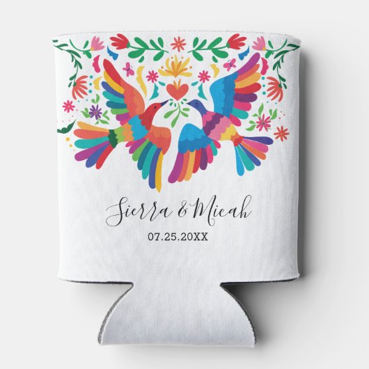 Lebhafte, farbenfrohe mexikanische Inspiriert Vöge Dosenkühler (Rückseite)