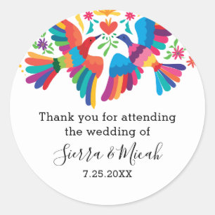 Lebhafte farbenfrohe mexikanische Inspiriert Vögel Runder Aufkleber