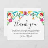 Lebhafte, farbenfrohe mexikanische Inspirierte Blu Dankeskarte (Vorne/Hinten)