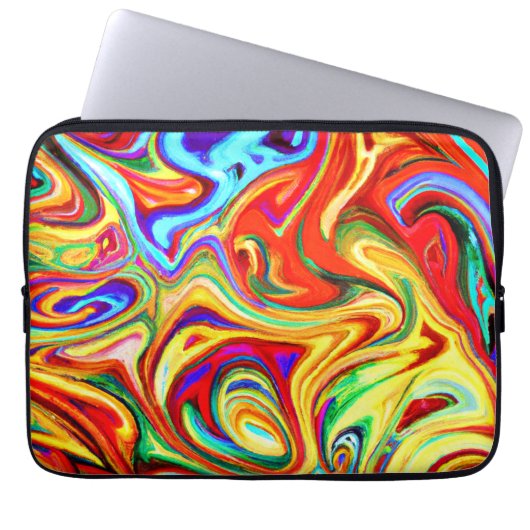 Lebhafte farbenfrohe Muster Laptopschutzhülle (Vorderseite)