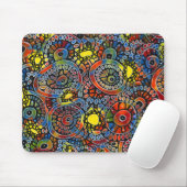 Lebhafte, farbenfrohe Oval Corals Original Abstrak Mousepad (Mit Mouse)