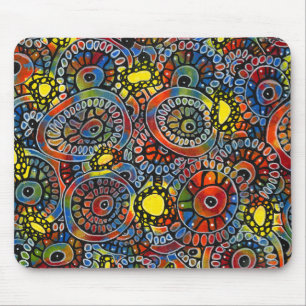 Lebhafte, farbenfrohe Oval Corals Original Abstrak Mousepad