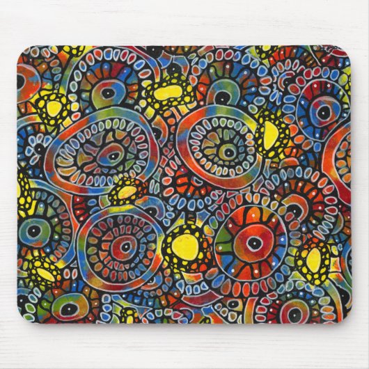Lebhafte, farbenfrohe Oval Corals Original Abstrak Mousepad (Vorne)