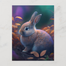 Lebhafte farbenfrohe Rabbit Postcard Postkarte