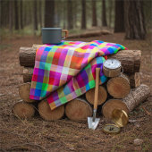 Lebhafte, farbenfrohe Rainbow-Plätze Fleecedecke