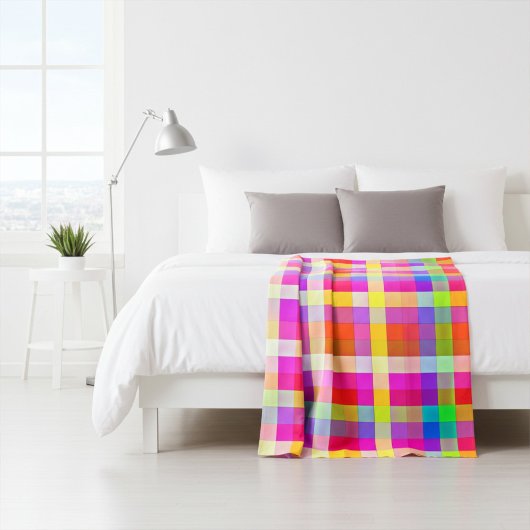 Lebhafte, farbenfrohe Rainbow-Plätze Fleecedecke