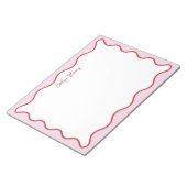 Lebhafte farbenfrohe rosa rote Wavy Zigzag Border Notizblock (angewinkelt)