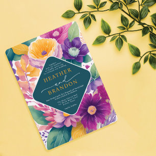 Lebhafte farbenfrohe Sommerkollektüre Einladung