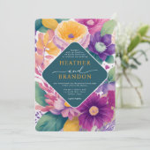 Lebhafte farbenfrohe Sommerkollektüre Einladung (Stehend Vorderseite)