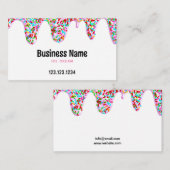 Lebhafte farbenfrohe Sprinklen treiben Eiscreme Visitenkarte (Vorne/Hinten)