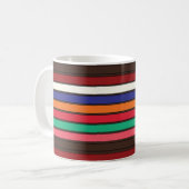 Lebhafte farbenfrohe Streifen Kaffeetasse (Vorderseite Links)