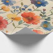 Lebhafte farbenfrohe Wiese Geschenkpapier (Ecke)
