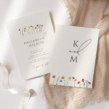 Lebhafte farbenfrohe Wildblume Moderne Hochzeit