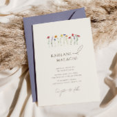 Lebhafte farbenfrohe Wildblume Moderne Hochzeit Einladung