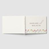 Lebhafte farbenfrohe Wildblume Moderne Hochzeit Gästebuch (Voll)