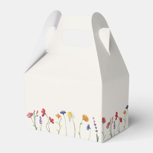 Lebhafte farbenfrohe Wildblume Moderne Hochzeit Geschenkschachtel (Rückseite)