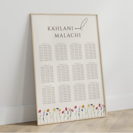 Lebhafte farbenfrohe Wildblume Moderne Sitzkiste Poster