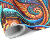 Lebhafte farbenfrohe Wirbel Geschenkpapier (Rolleneckpunkt)