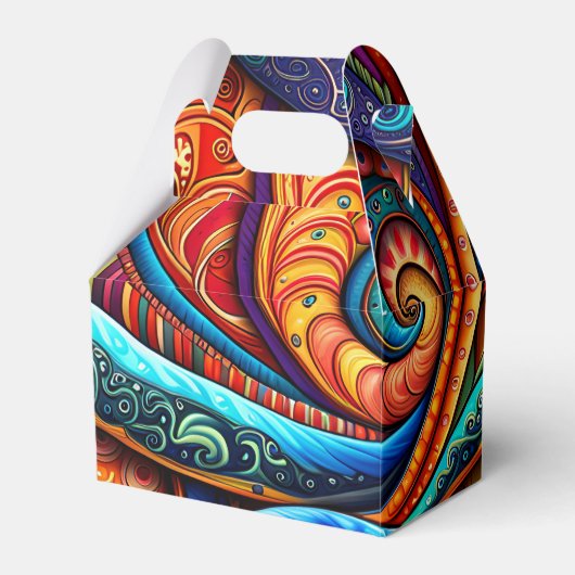 Lebhafte farbenfrohe Wirbel Geschenkschachtel (Vorderseite)