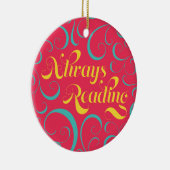 Lebhafte farbenfrohe Wirbel lesen immer ihre Büche Keramikornament (Rechts)