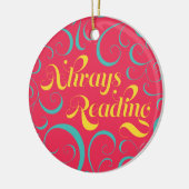 Lebhafte farbenfrohe Wirbel lesen immer ihre Büche Keramikornament (Links)