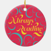 Lebhafte farbenfrohe Wirbel lesen immer ihre Büche Keramikornament (Hinten)