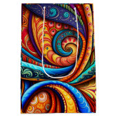 Lebhafte farbenfrohe Wirbel Mittlere Geschenktüte (Rückseite)