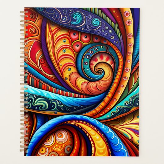 Lebhafte farbenfrohe Wirbel Planer (Vorderseite)