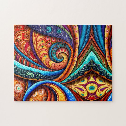 Lebhafte farbenfrohe Wirbel Puzzle (Horizontal)