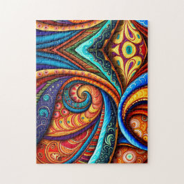 Lebhafte farbenfrohe Wirbel Puzzle