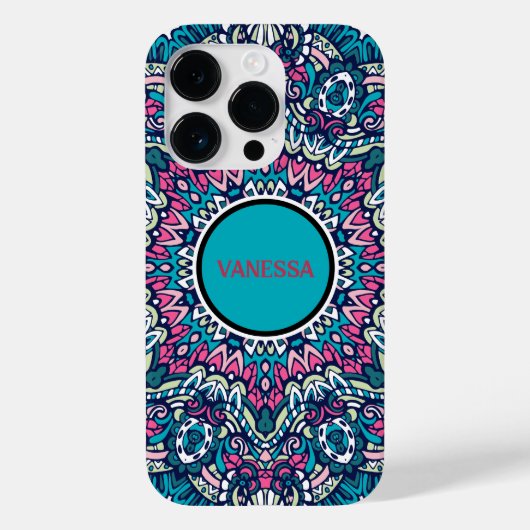Lebhafte Farbenpracht Mandala Muster Boho Hippie P Case-Mate iPhone Hülle (Rückseite)