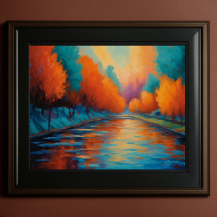 Lebhafte Farblandschaft Fauvismus Impressionist Po Poster